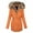 Orange, variant on Collar Winter Warm Coats for Women, Ladies Zipper Long-sleeved Slim Cotton Coat Hooded Coat, Gifts for Women Army Green M