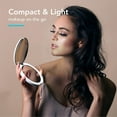 thumbnail image 2 of LED Lighted Pocket Mirror, 1x/10x Magnification - Large Natural Lighted Handheld Makeup Mirror, 5" in Diameter, Compact and Portable for Travel, 2 of 5