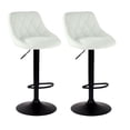 thumbnail image 1 of Bronte Living Leatherette Bar Stool with Adjustable Height, 360 Swivel Design, Floor Protection and Pedestal Base with Footrest - Series Janice - Set of 2, 1 of 9
