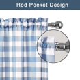 thumbnail image 4 of Shininglove Light Blue Tier Curtains, Buffalo Check Room Darkening Short Curtains for Cafe, 2 Panels, 28"x30", 4 of 6