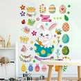 thumbnail image 6 of Honeeladyy Easter Wall Decals Removable Decals Bunny Eggs Radish Combo Stickers Wall Easter Pattern Wall Decal Easter Decoration for Living Room Bedroom Kitchen Party Home Supplies, 6 of 6