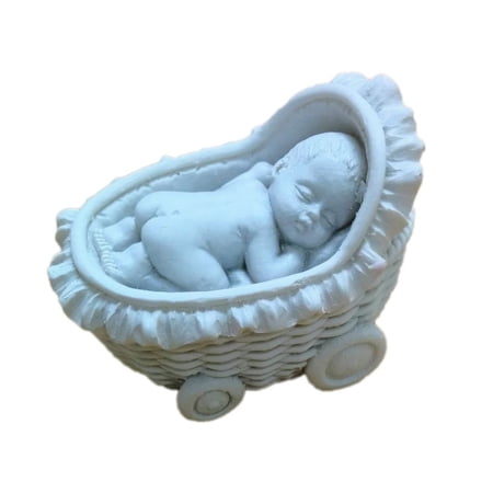 Baby Lying In Bassinet Statue