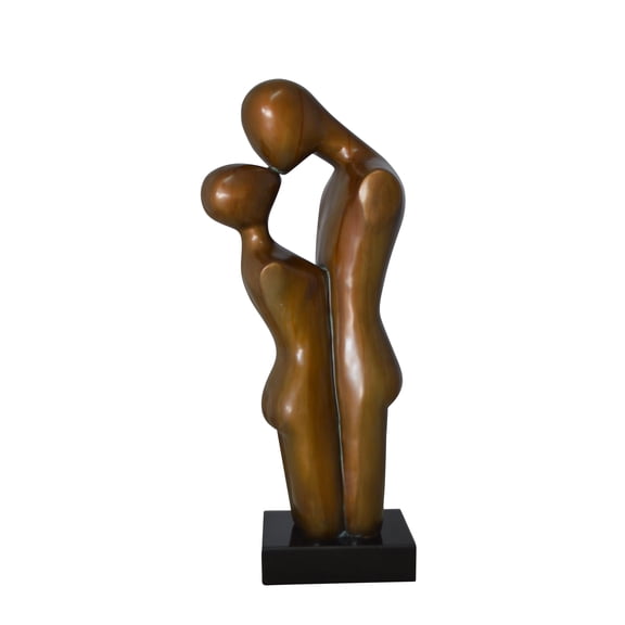 Young Lovers Kissing Resin Statue -  Size: 10"L x 8"W x 27"H.