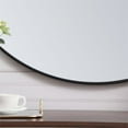 thumbnail image 6 of Allora 39" Round Mid Century Metal Frame Hooked Clear Beveled Mirror in Black, 6 of 7