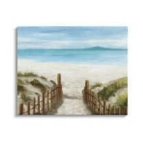 Stupell Industries Beach Pathway to Shore Nature Painting Gallery Wrapped Canvas Art Print Wall Art, 40 x 30