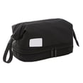 thumbnail image 1 of Bolsa de maquillaje con compartimentos, bolsa de cosméticos de viaje, organizador portátil de artículos de tocador de maquillaje con cremallera, color negro, 1 of 5