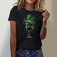 thumbnail image 3 of El Día de San Patricio Manga Corta Cuello Redondo Suéter Casual Top, Ligero 95% Poliéster 5% Blusa de Spandex para Vacaciones Y Uso Diario, Tops de Mujer Casual, 3 of 5