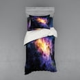 thumbnail image 1 of Ambesonne Galaxy Bedding Set 3 Pcs, Alluring Nebula Stars, Twin, Black Purple and Yellow, 1 of 3