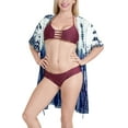thumbnail image 2 of HAPPY BAY Women's Viscose Summer Beach Front Open Cover ups Beachwear Duster Kimono Cardigan L-XL Cobalt, Tie Dye, 2 of 5