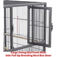 thumbnail image 4 of Combo Breeding Stacker Center Divided Breeder Bird Flight Double Rolling Cage with Side Breeding Nest Door (Black Vein, Single Stack Without Stand), 4 of 7