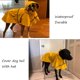 thumbnail image 4 of Impermeable ajustable para perros grandes, chaqueta ligera tipo poncho con capucha y tira reflectante (1 unidad, amarillo, XL), 4 of 4
