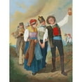 thumbnail image 2 of Eduard Ritter 12x14 Gold Ornate Wood Frame and Double Matted Museum Art Print Titled - A Festive Procession with Peasants, Brass Music and Soldiers, 2 of 4
