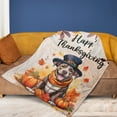 thumbnail image 4 of Happy Thanksgiving Pitbull Welcome Thankful Fall Autumn Pumpkin Cozy Fleece Blanket Terrier Dog Lover Warm Soft Throw Blanket - 02021, 4 of 5