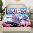 thumbnail image 2 of Horse Bedding Set Galloping Horse Fitted Sheet Full Size, White Horse Sheets Cherry Blossom Modern Style Bed Sheets 3D Animal Horse Fitted Bed Sheets for Bedroom Decor(No Top Sheet), 2 of 4