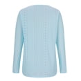 thumbnail image 5 of Olyvenn Womens Eyelet T-Shirt Long Sleeve Crew Neck Shirts Casual Basic Tops Tee Shirts Winter Spring Tops 2025 Fashion Light Blue 8, 5 of 5