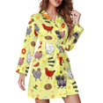 thumbnail image 1 of Farm Ranch Pajama Robe Women Corn Cob Print Aesthetic Sleepwear Long Sleeve V Neck Print Pajamas Robes Autumn Retro Dress, 1 of 5