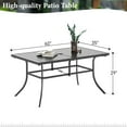 thumbnail image 6 of MF Studio 60" x 35" Rectangle Outdoor Patio Dining Table for 6-Person, Steel Outdoor Table with Umbrella Hole, Black, 6 of 7