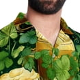 thumbnail image 5 of Saint Patrick's Day Men's Short Sleeve Spread Collar Poplin Shirt, Casual Printed Button Down Summer Beach Tops for Men, Unisex Comfortable Shirts, 5 of 6