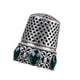 thumbnail image 4 of Protector de dedos de dedal para coser, resistente, estilo vintage Plata con Cristal, 4 of 9