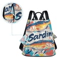 thumbnail image 5 of FORMRS Women's Travel Backpack Purse Anti-Theft Hidden Pockets Casual Shoulder Bag, Yellow Sardines Pattern, 5 of 7