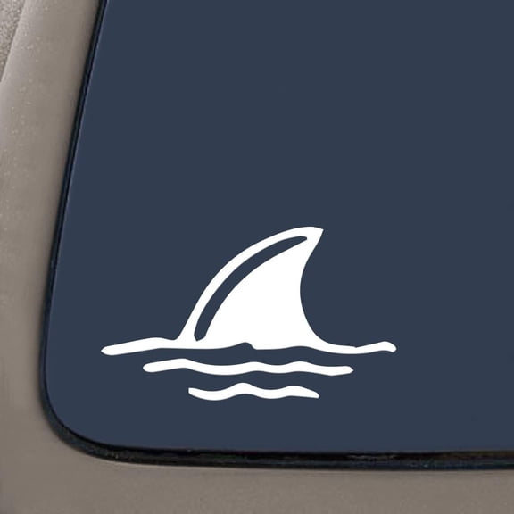 Shark Fin in Water- Die Cut Vinyl Window Decal/sticker for Car or Truck 3.5"x6"