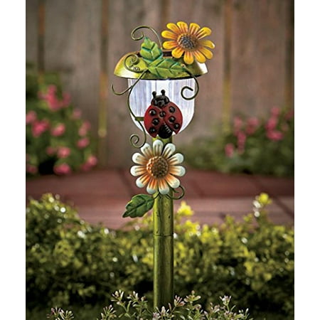 Lawn Yard Art Decoration - Solar Powered Ladybug Stake Whimsical Garden Yard Lawn Flowerbed Decoration