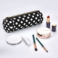 thumbnail image 2 of Disketp Black and White Polka Dot Estuche Organizador de Lápices de Cuero, Estuche de Oficina con Cremallera para Bolígrafo y Lápiz, 2 of 6
