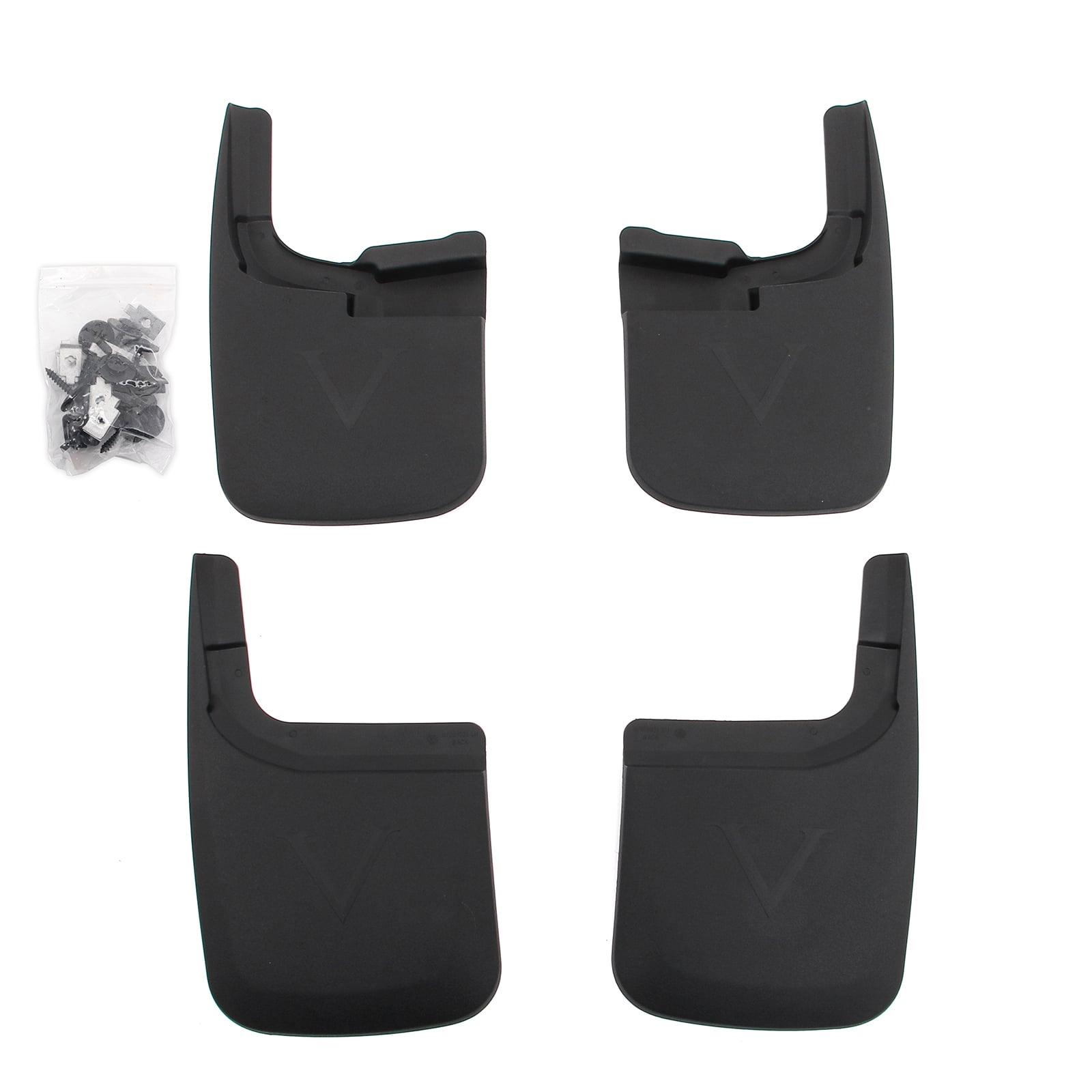 Ikon Motorsports Mud Flaps Splash Guards Fits 2017-2026 Ford F-250 F-350 Super Duty W/o Fender Flares, Textured Black PP Front Rear Side Mudflaps 4PCS