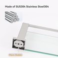 thumbnail image 2 of LANC Chrome Bathroom Shelf Glass Shelves 20-Inch Floating Tempered Glass Shelf Rectangular Stainless Steel Wall Mounted Silver Po, 2 of 10
