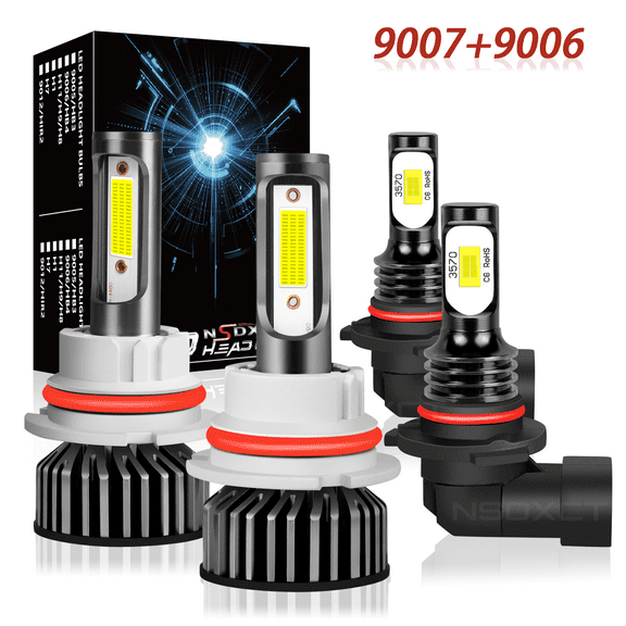 NSDXCT For Dodge Ram 1500 2002 2003 2004 2005 Combo LED Headlights High Low Beam Fog Light Bulbs 4PC