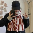 thumbnail image 3 of Kukuzhu Women's Checkerboard Korean Version Patchwork Scarf Autumn And Winter Warmth Student Versatile Neck, 3 of 3