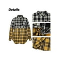 thumbnail image 4 of JustVH Women's Long Sleeve Button Down Patchwork Trendy Plaid Shacket Shirt, 4 of 5