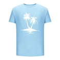 thumbnail image 4 of Dagegui Under $15 Mens Hawaiian Short Sleeve T-Shirts Casual Palm Tree Graphic T Shirts Big and Tall Summer Tees Loose Breathable Beach Shirt Light Blue M, 4 of 4