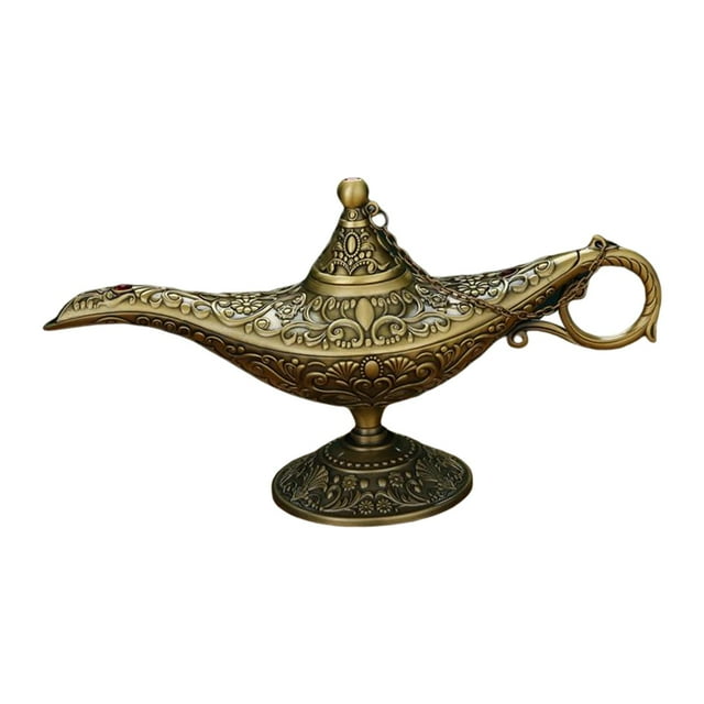 Lámpara de Aladino Genios Luz Artesanía Metal Coleccionable Clásico Delicado para Cumpleaños D