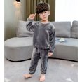 thumbnail image 4 of VNKIDY Boys Girls Flannel Clothes Sets Long Sleeve O-Neck Coats Tops Pants Winter Warm Soft Fuzzy Homewear With Sweatpants Outfits Sets Lovely, 4 of 4