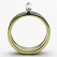 thumbnail image 2 of Three Tone IP Gold & IP Rose Gold & High Polished) Stainless Steel Ring with AAA Grade CZ in Clear for Women Clear Stone Color Style TK1276 Size 7, 2 of 3