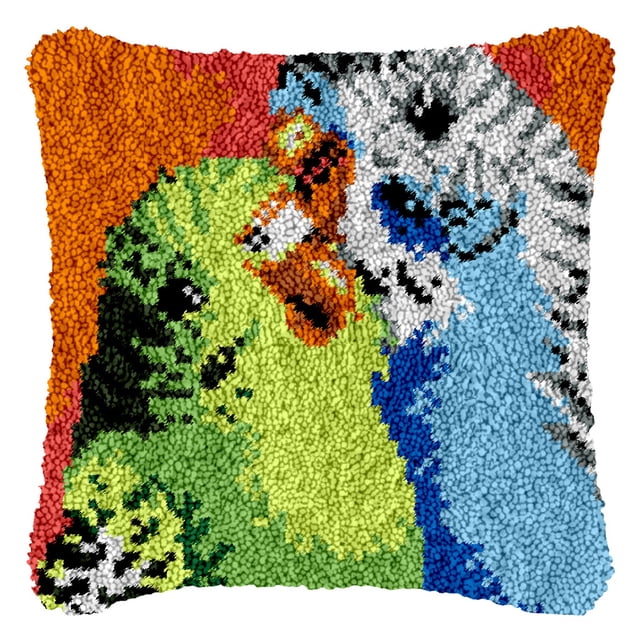 Moyic Funda de almohada para el hogar, decoración para sofá, sillón, punto de cruz cuadrado, funda de almohada, adorno artesanal de Artesanía Tipo 1