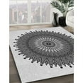 thumbnail image 3 of Ahgly Company Machine Washable Indoor Round Transitional Light Black Area Rugs, 7' Round, 3 of 7
