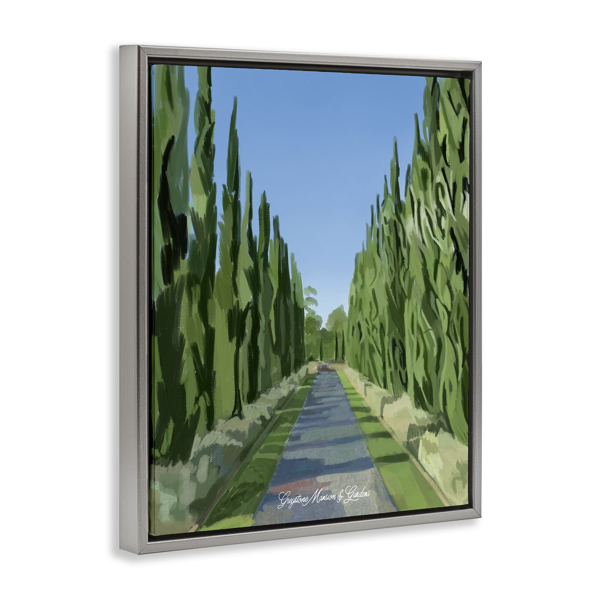 Stupell Industries Greystone Gardens Path Gray Framed Floater Canvas Wall Art, design by Amelia Noyes