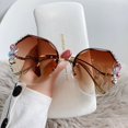 thumbnail image 5 of Gafas de sol con diamantes, gafas de sol de cristal resistentes a los rayos UV, pequeñas gafas con fragancia y incrustaciones de diamantes, 5 of 5