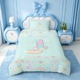 thumbnail image 2 of meiyoeat Floral Gradient Initial J Twin Duvet Cover,Pastel Rainbow Monogram Art Twin Bedding For Girl,Reversible,2pcs,1 Duvet Cover and 1 Pillowcase, 2 of 6