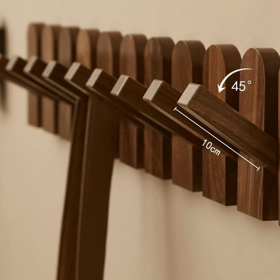 Wood Wall Mounted Coat Rack with Hidden Decorative Hook Clothes Hat Key Hanger Closet for Living Room Furniture D