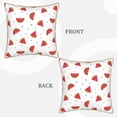 thumbnail image 3 of Fotbe Hand Drawn Watermelon Pattern Velvet Decorative Throw Pillow Covers with Elegant Piping, Soft Plush Cushion Cover for Sofa, Bed, Car, Office-16"x16", 3 of 8