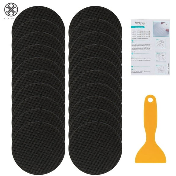 Luxtrada 20 PCS Non-Slip Bathtub Stickers Bathtub Anti-Slip Stickers Safety Bathroom Tubs Showers Treads Adhesive Decals Scraper