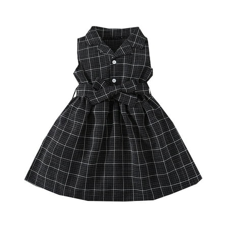 

Toddler Girkls Spring Dresses Black Plaid Blouse Sleeve School Style Dresses Outwear Fashion