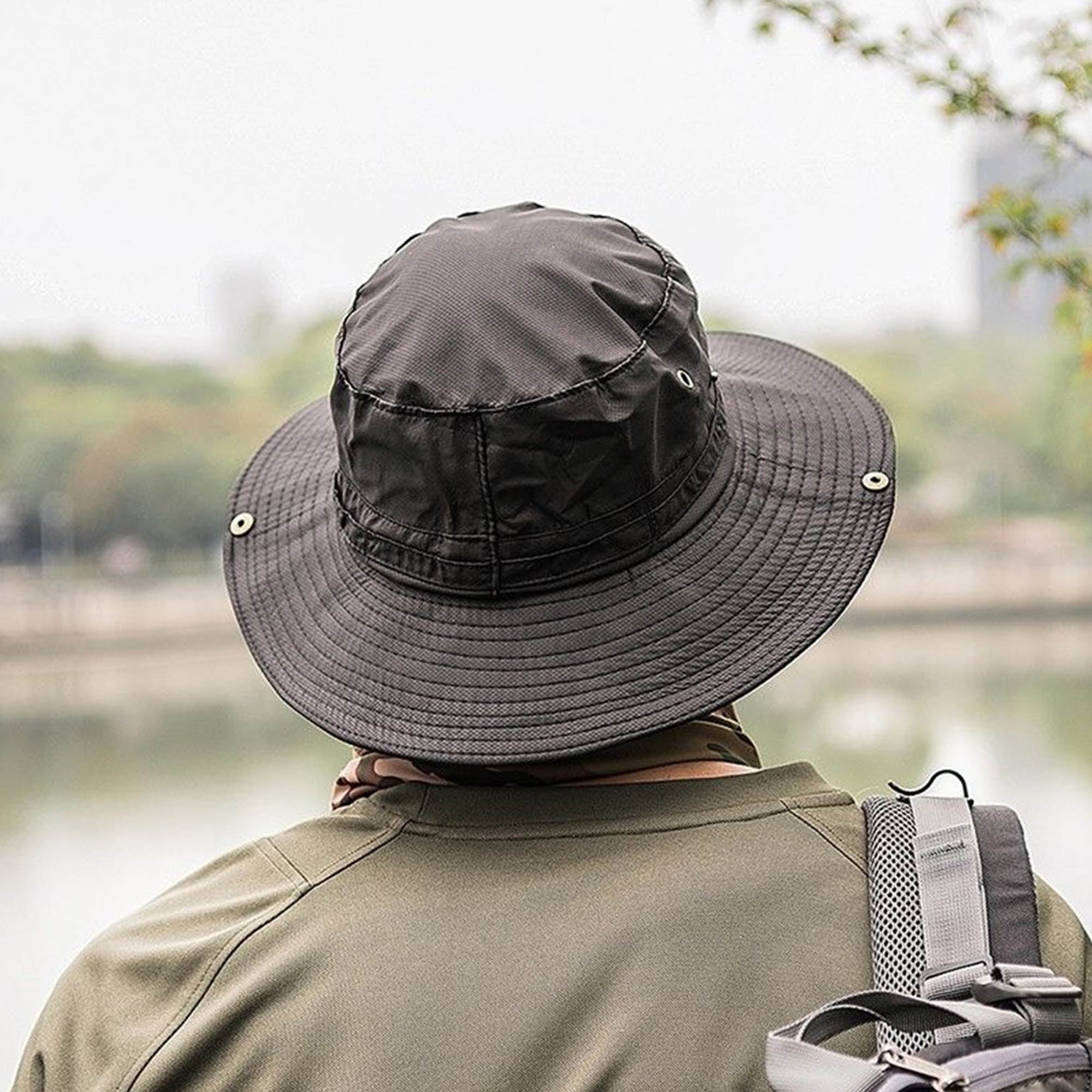 Men's Bucket Hat Boonie Hunting Fishing Outdoor Cap Unisex Wide Brim Sun  Hat New