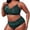 Green, variant on Women's Plus Size Leopard Velvet Bikini Set, Twist-Front High Waist Two Piece Swimsuit,3XL