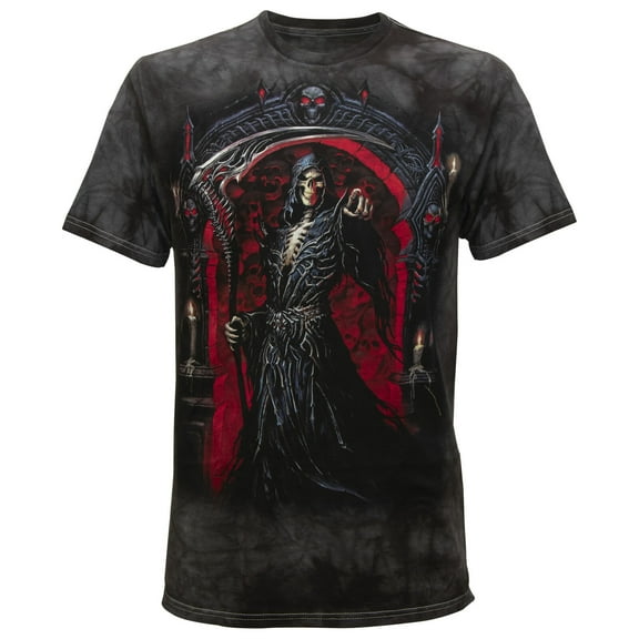 The Mountain Grim Reaper Men's Graphic Short Sleeve T-Shirt in Dark Grey, XL