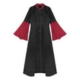 thumbnail image 5 of iiniim Women's Rhinestones Trim Clergy Church Choir Robe Button Loose Maxi Dress Priest Pulpit Robes Burgundy M, 5 of 7