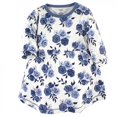 thumbnail image 3 of Touched by Nature Baby and Toddler Girl Organic Cotton Long-Sleeve Dresses 2pk, Navy Floral, 12-18 Months, 3 of 3